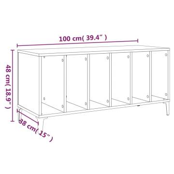 Record Cabinet Brown Oak 100x38x48 cm Engineered Wood