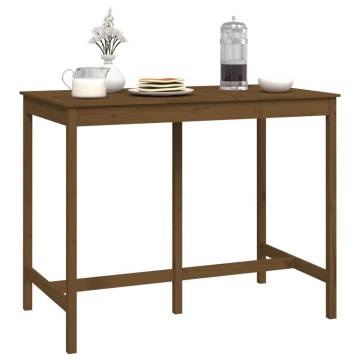 Bar Table Honey Brown 140x80x110 cm Solid Wood Pine