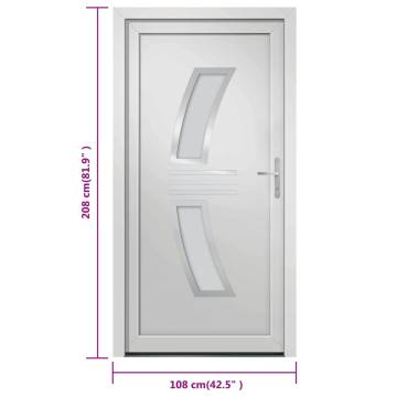 Front Door White 108x208 cm PVC