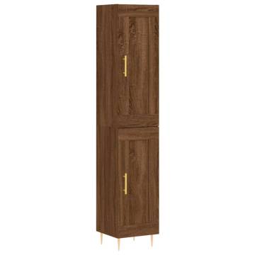 Highboard Brown Oak 34.5x34x180 cm Engineered Wood