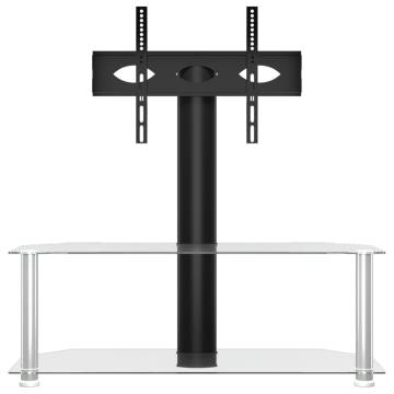 Corner TV Stand 2-Tiers for 32-70 Inch Black and Silver