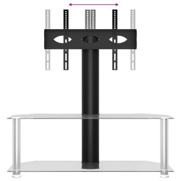 Corner TV Stand 2-Tiers for 32-70 Inch Black and Silver