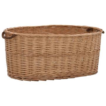 Firewood Basket with Carrying Handles 78x54x34 cm Natural Willow