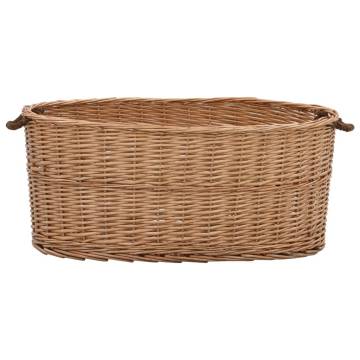 Firewood Basket with Carrying Handles 78x54x34 cm Natural Willow