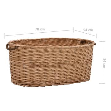 Firewood Basket with Carrying Handles 78x54x34 cm Natural Willow