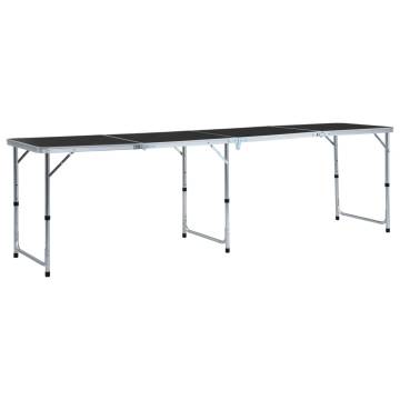 Foldable Camping Table Grey Aluminium 240x60 cm