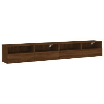 TV Wall Cabinets 2 pcs Brown Oak 100x30x30 cm Engineered Wood