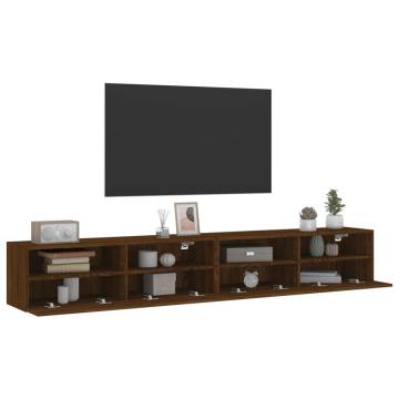 TV Wall Cabinets 2 pcs Brown Oak 100x30x30 cm Engineered Wood