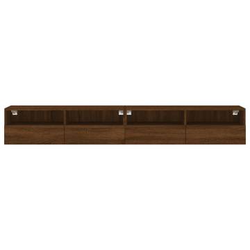 TV Wall Cabinets 2 pcs Brown Oak 100x30x30 cm Engineered Wood