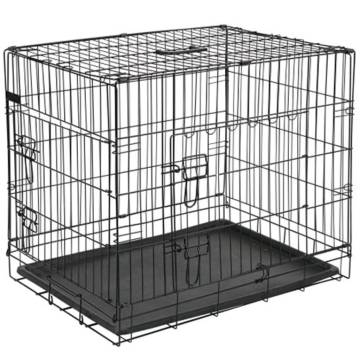 @Pet Dog Transport Crate Metal 107x70x77.5 cm Black 15004