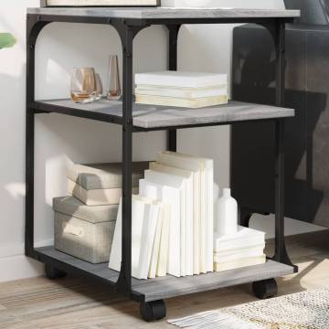 Printer Stand 3-Tier Grey Sonoma 43x48x64 cm Engineered Wood