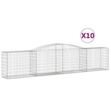 Arched Gabion Baskets 10 pcs 400x50x80/100 cm Galvanised Iron