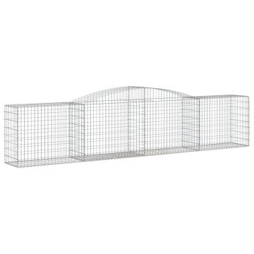 Arched Gabion Baskets 10 pcs 400x50x80/100 cm Galvanised Iron