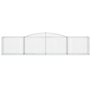 Arched Gabion Baskets 10 pcs 400x50x80/100 cm Galvanised Iron