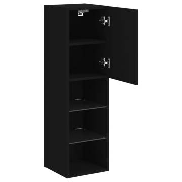 TV Cabinets with LED Lights 2 pcs Black 30.5x30x102 cm