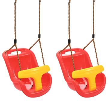 Baby Swings 2 pcs with Safety Belt PP Red