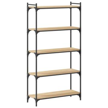 Bookcase 5-Tier Sonoma Oak 80x30x154 cm Engineered Wood