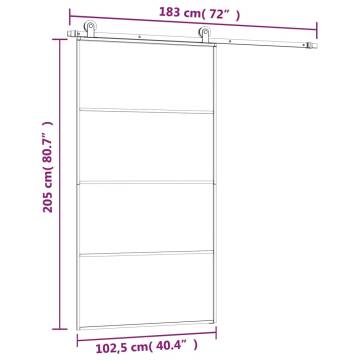 Sliding Door with Hardware Set 102.5x205 cm ESG Glass&Aluminium