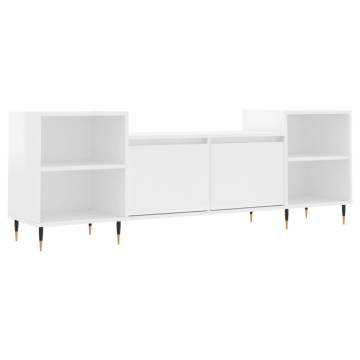 TV Cabinet High Gloss White 160x35x55 cm Engineered Wood