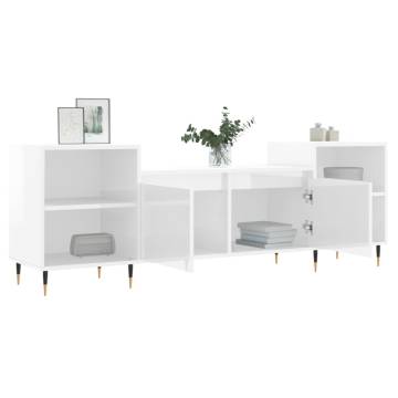 TV Cabinet High Gloss White 160x35x55 cm Engineered Wood