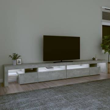 TV Cabinet with LED Lights Concrete Grey 290x36.5x40 cm