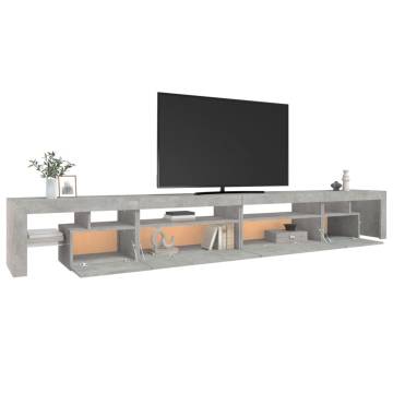 TV Cabinet with LED Lights Concrete Grey 290x36.5x40 cm