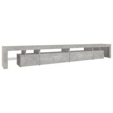 TV Cabinet with LED Lights Concrete Grey 290x36.5x40 cm