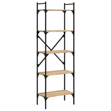 Bookcase 5-Tier Sonoma Oak 56x31.5x174 cm Engineered Wood