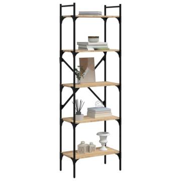 Bookcase 5-Tier Sonoma Oak 56x31.5x174 cm Engineered Wood