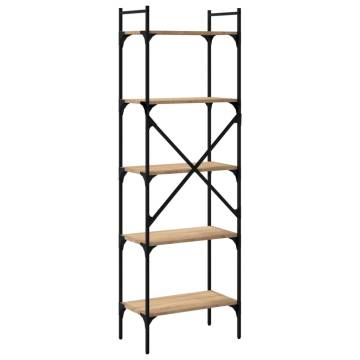 Bookcase 5-Tier Sonoma Oak 56x31.5x174 cm Engineered Wood