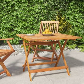 Folding Garden Table 90x90x75 cm Solid Wood Acacia