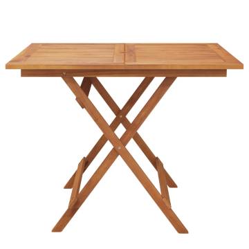 Folding Garden Table 90x90x75 cm Solid Wood Acacia