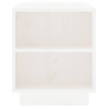 TV Cabinet White 110x35x40.5 cm Solid Wood Pine