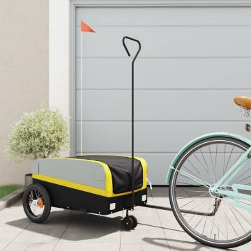 Bike Trailer Black and Yellow 30 kg Iron