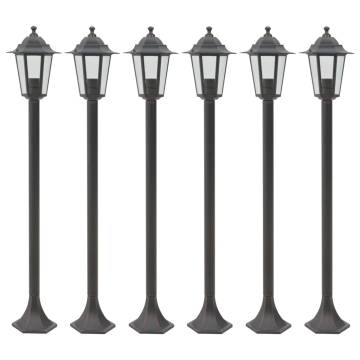 Garden Post Lights 6 pcs E27 110 cm Aluminium Bronze