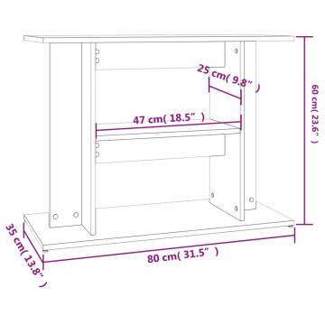 Aquarium Stand Concrete Grey 80x35x60 cm Engineered Wood