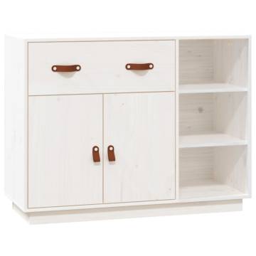 Sideboard White 98.5x40x75 cm Solid Wood Pine