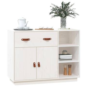 Sideboard White 98.5x40x75 cm Solid Wood Pine