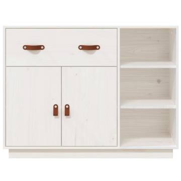 Sideboard White 98.5x40x75 cm Solid Wood Pine