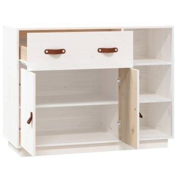 Sideboard White 98.5x40x75 cm Solid Wood Pine