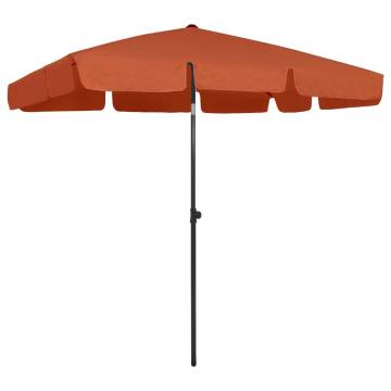 Beach Umbrella Terracotta 200x125 cm