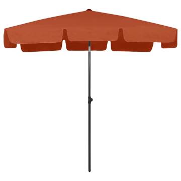 Beach Umbrella Terracotta 200x125 cm