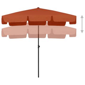 Beach Umbrella Terracotta 200x125 cm