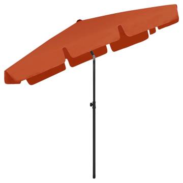 Beach Umbrella Terracotta 200x125 cm