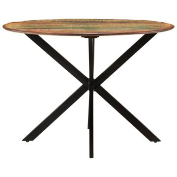 Dining Table Ø110x78 cm Solid Wood Reclaimed and Steel