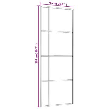 Sliding Door ESG Glass and Aluminium 76x205 cm Black