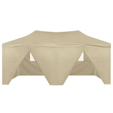 Professional Folding Party Tent with 4 Sidewalls 3x6 m Steel Cream