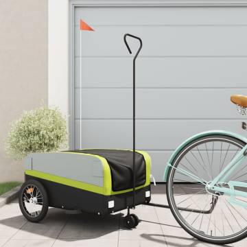 Bike Trailer Black and Green 45 kg Iron