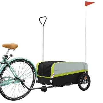 Bike Trailer Black and Green 45 kg Iron