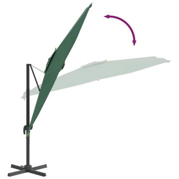 LED Cantilever Umbrella Green 400x300 cm